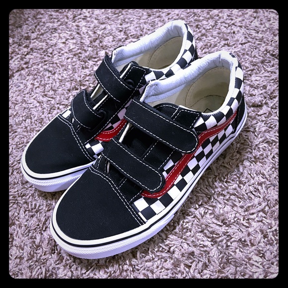 vans velcro checkerboard